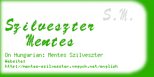 szilveszter mentes business card